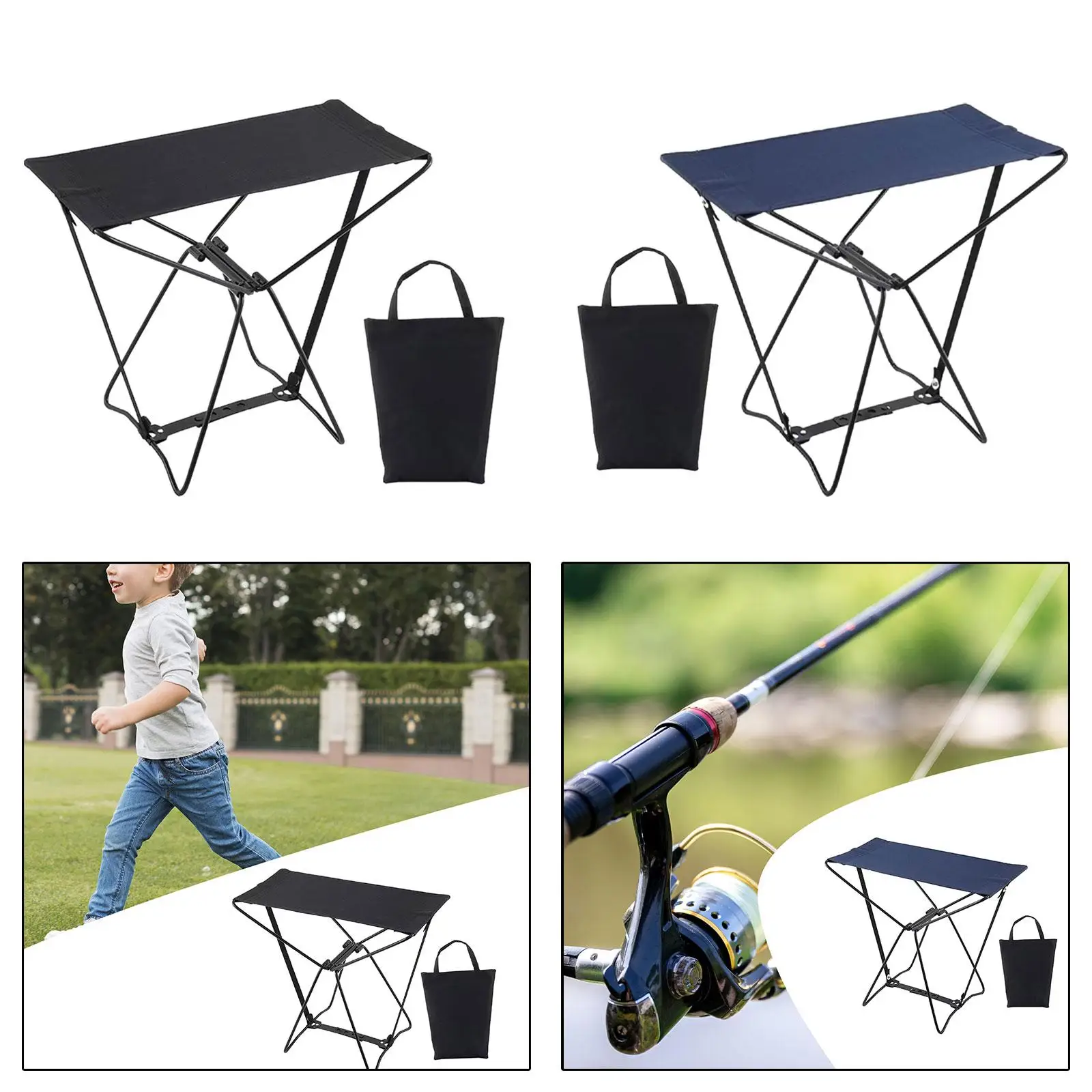 Folding Stool Folding Camp Stool Recliner Foot Rest Chair Lightweight Camping Stool for Patio Backpacking Picnic BBQ Travel