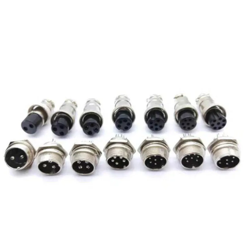 GX16 Nut type Male Female Panel mount Socket 2pin 3 4 5 6 7 8 core pin Electrical LC cable Wire Connector 16mm Aviation Plug T1