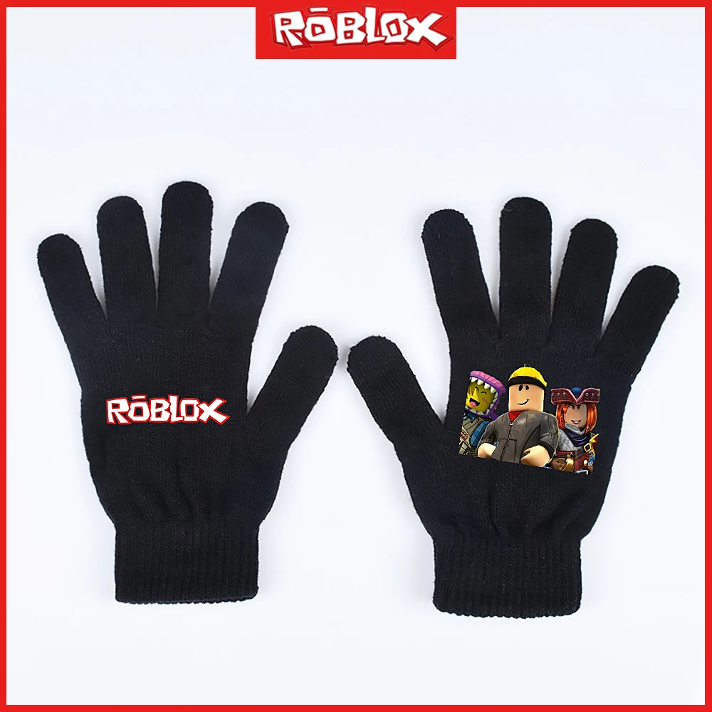 Sarung tangan dunia Virtual Game Roblox 2023 sarung tangan hangat rajutan cetak mode baru untuk pria dan wanita hadiah Natal Halloween musim dingin