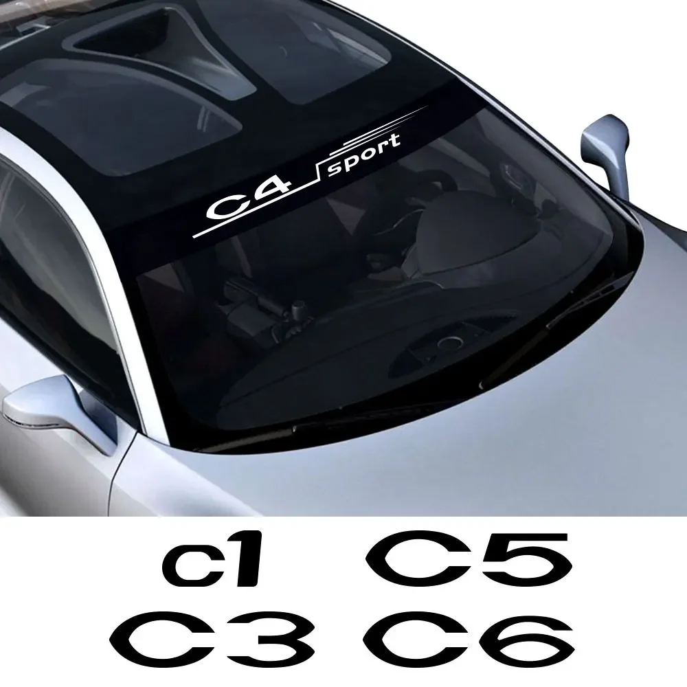 

Car Windshield Stickers Sunshade Decals Auto Exterior Racing Styling Accessories For Citroen C1 C3 C4 C4L C5 C6 C-elysee VTS
