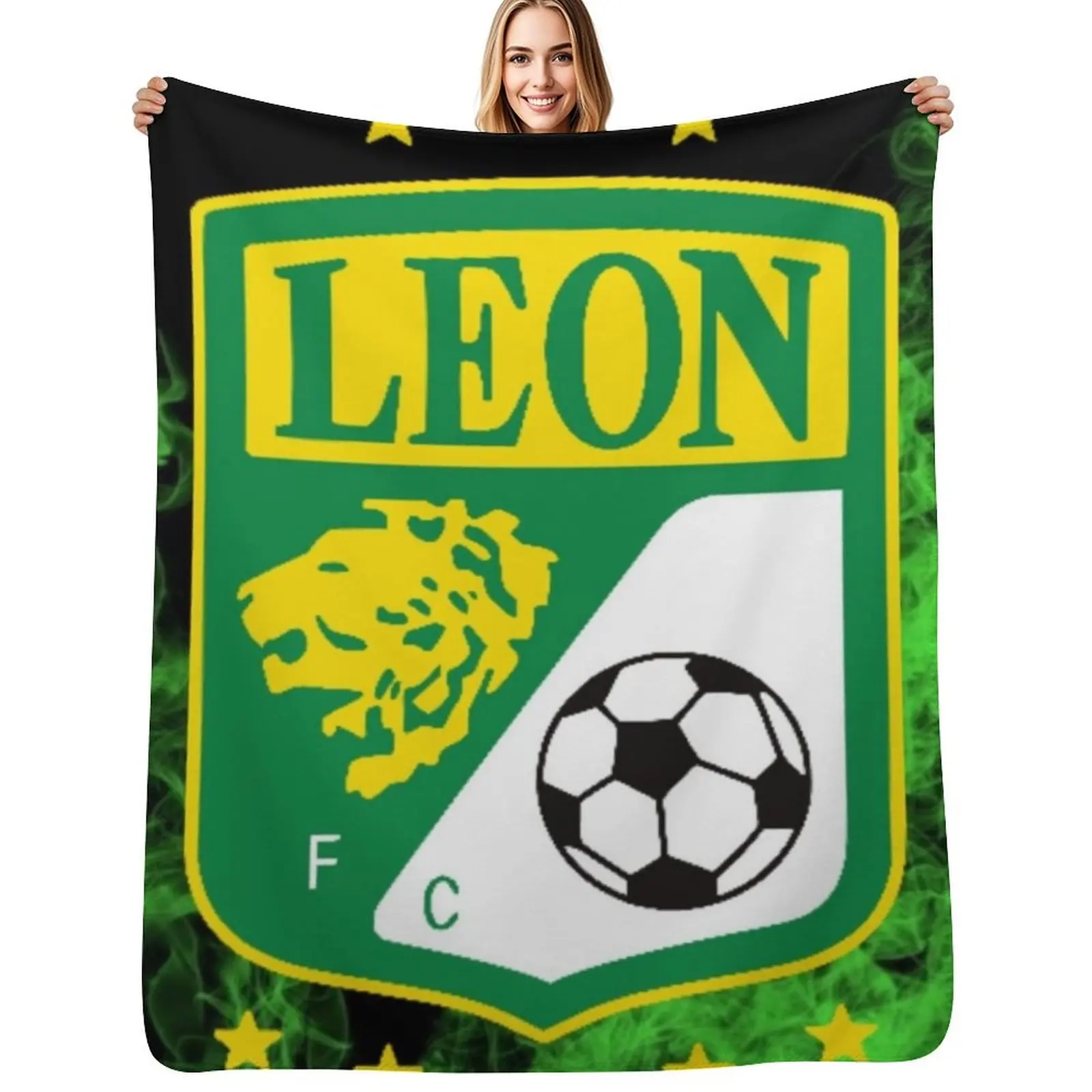 Cobertor com logotipo Leon, cobertor quente para dormir, para escritório, sofá, cama