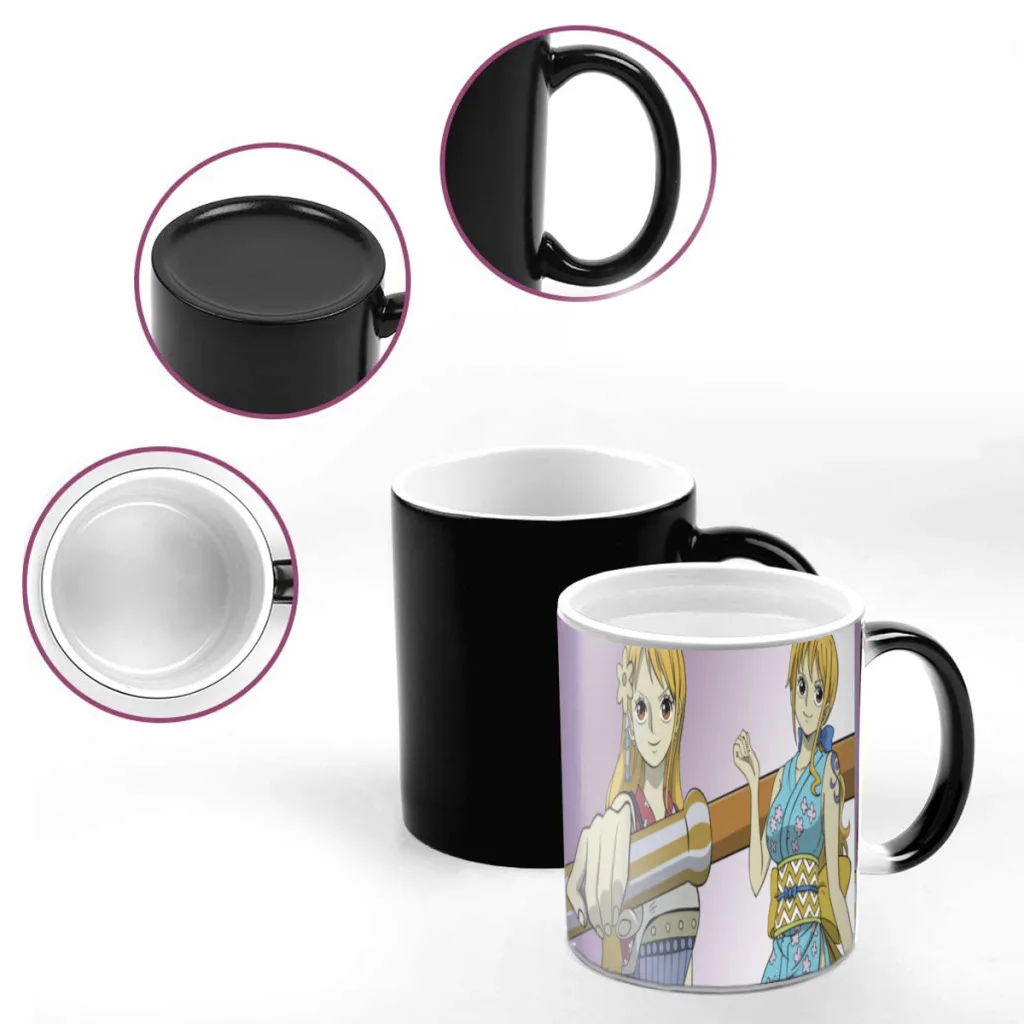 ONE-PIECE-Luffy-Magic Mugs,Temperature Changing Cup,Color Chameleon Mugs Heat Sensitive Cup Coffee Tea Mug Novelty Gift