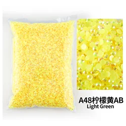 All Yellow SeriesWholesale Bulk Resin Rhinestone Jelly transparent AB 2mm,3mm,4mm,5mm,6mm FlatBack Nail Art Garment Decoration