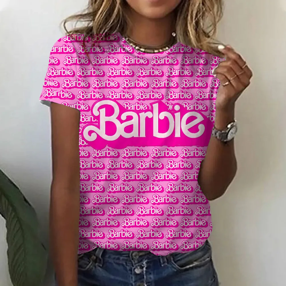 Zomer Barbie Prinses 3d Geprint T-Shirt Dames Casual Mode Street Kleding Korte Mouw-Hals T-Shirt Harajuku T-Shirt