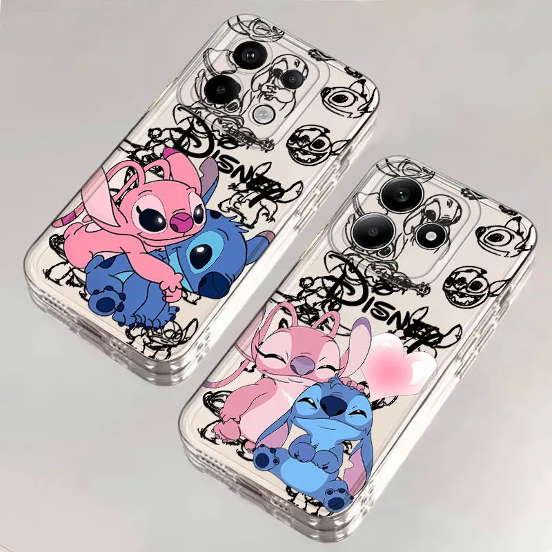 Чехол Disney Stitch Love для Xiaomi Poco X4 GT X3 NFC X4 M3 X3 Pro X5, прозрачный чехол Чехол Disney Stitch Love для Xiaomi Poco X4 GT X3 NFC X4 M3 X3 Pro X5, прозрачный чехол