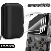 Screen Protector+Portable Carrying Case for R36S Handheld Console Storage Bag & Anti-Scratch Tempered Glass for R36S Accessories