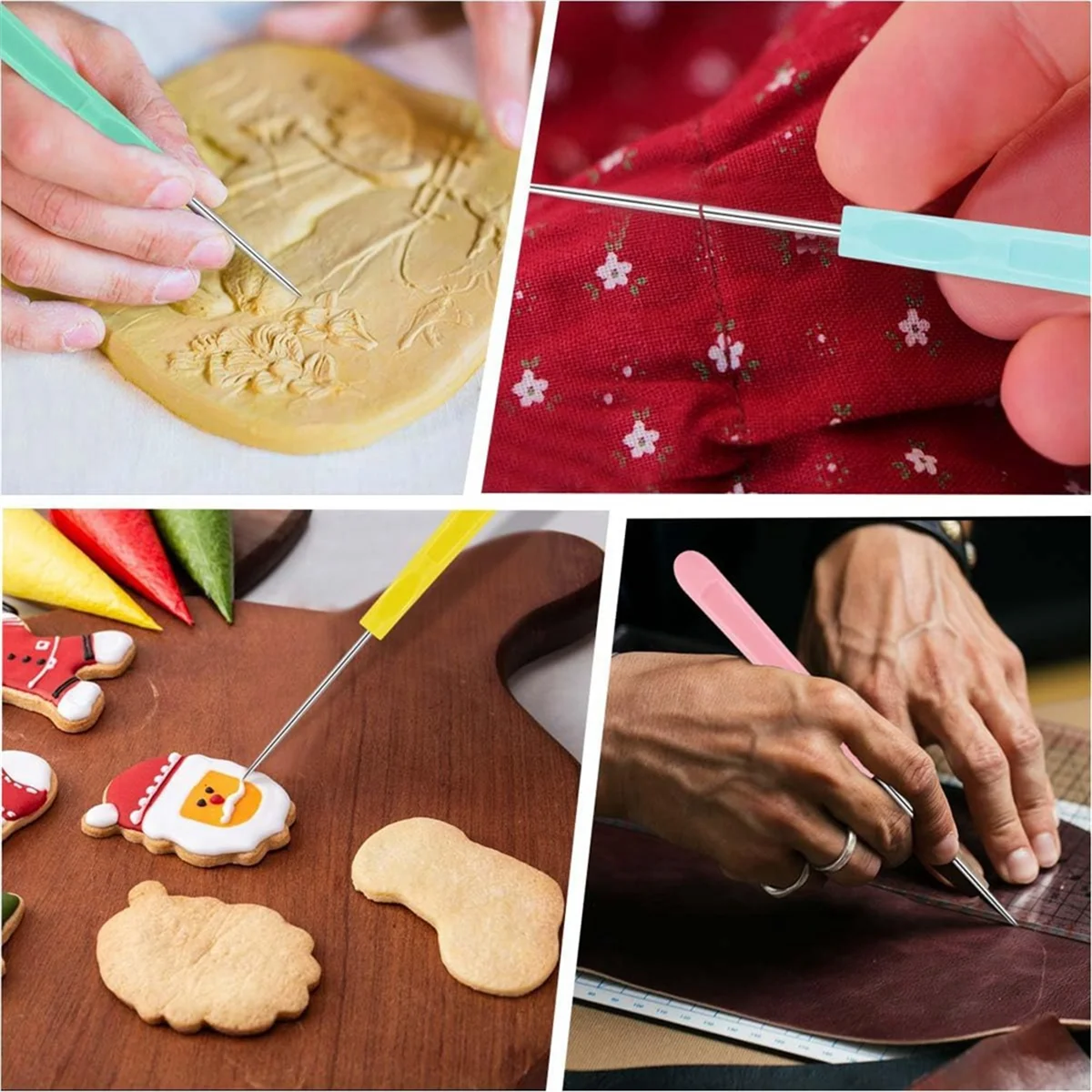 Trending Now Cookie Decorating Scribe Supplies Icing Scribe Tool for Cake Diy Craft Leather Awl Tool Sewing (12 Pcs)