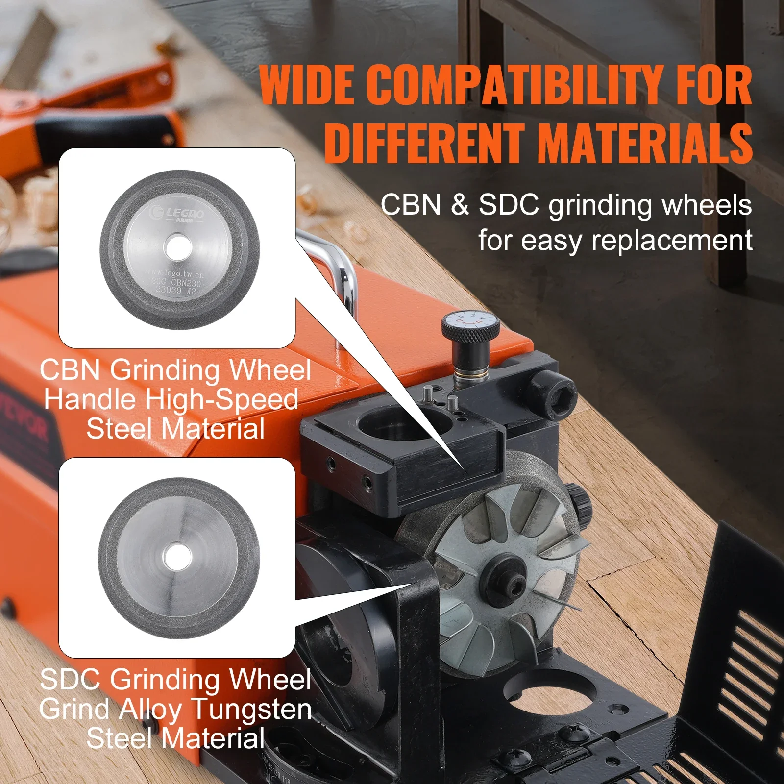 VEVOR Drill Bits Sharpener 3-13mm Mill Grinder Sharpener Portable Sharpening Angle Grinder with 11 Collets For Factory Workshop