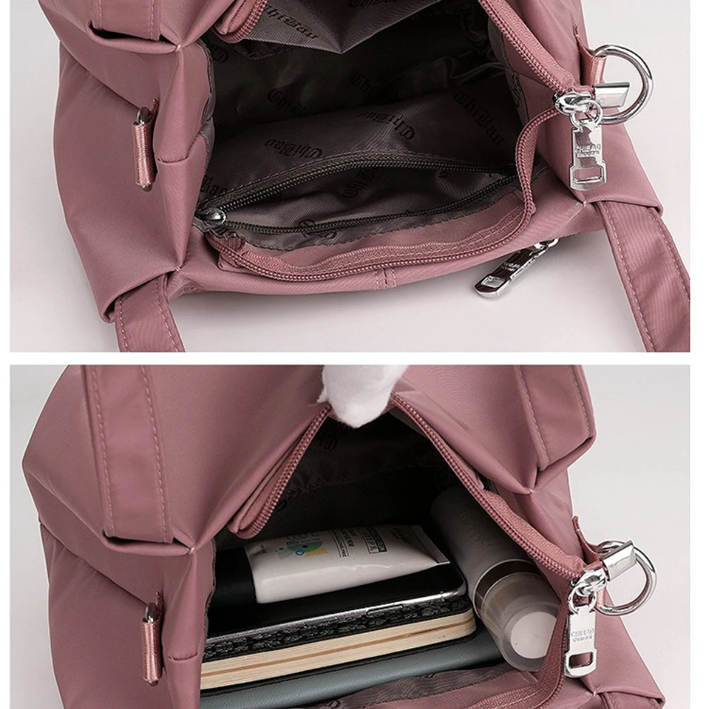 Geräumige Tragetasche aus Nylon |   Wasserbeständiges, federleichtes, festes Farbton |   Trendiger, lässiger Stil für Damen zum Tragen von Schultern und Achseln