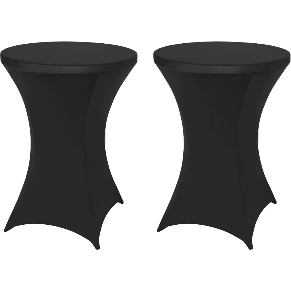 

Черные скатерти из спандекса для праздничных мероприятий, комплект из 2 эластичных скатертейлей Highboy, идеально подходящих для вечеринок и мероприятий диджеев