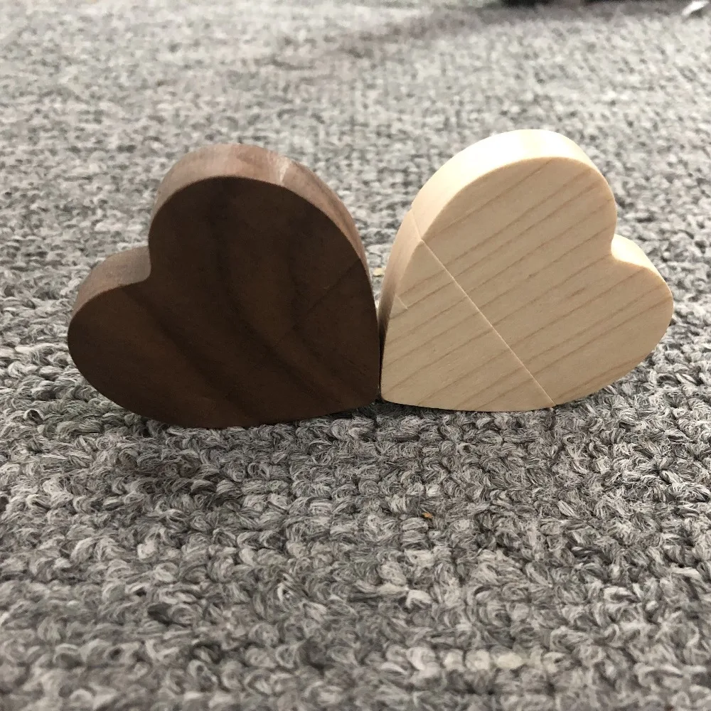 150pcs 8GB + 100pcs 4GB wooden heart Custom DIY LOGO USB 2.0 Memory flash stick Pendrive