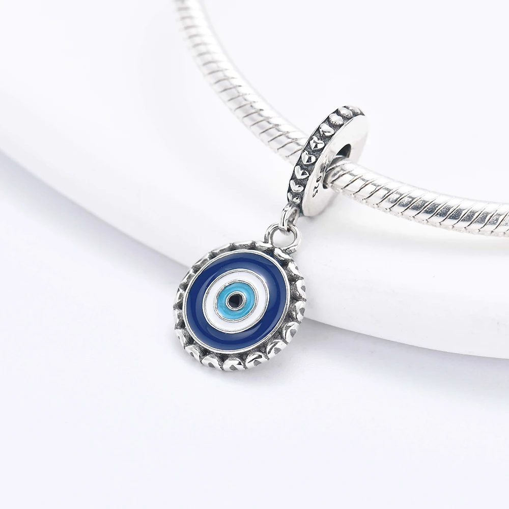 925 Sterling Silver The Eye of Greece The Eye of the Devil Pendant Charm Bead fit Original Pendant Bracelet DIY Women Jewelry