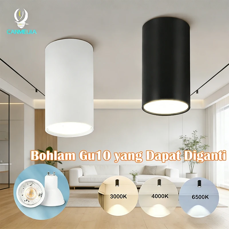 

LED Downlight GU10 Replaceable Bulb 110V/220V Ceiling Lamp Surface Mounted Interior Bedroom Living Room Shop Home Led Spotlights