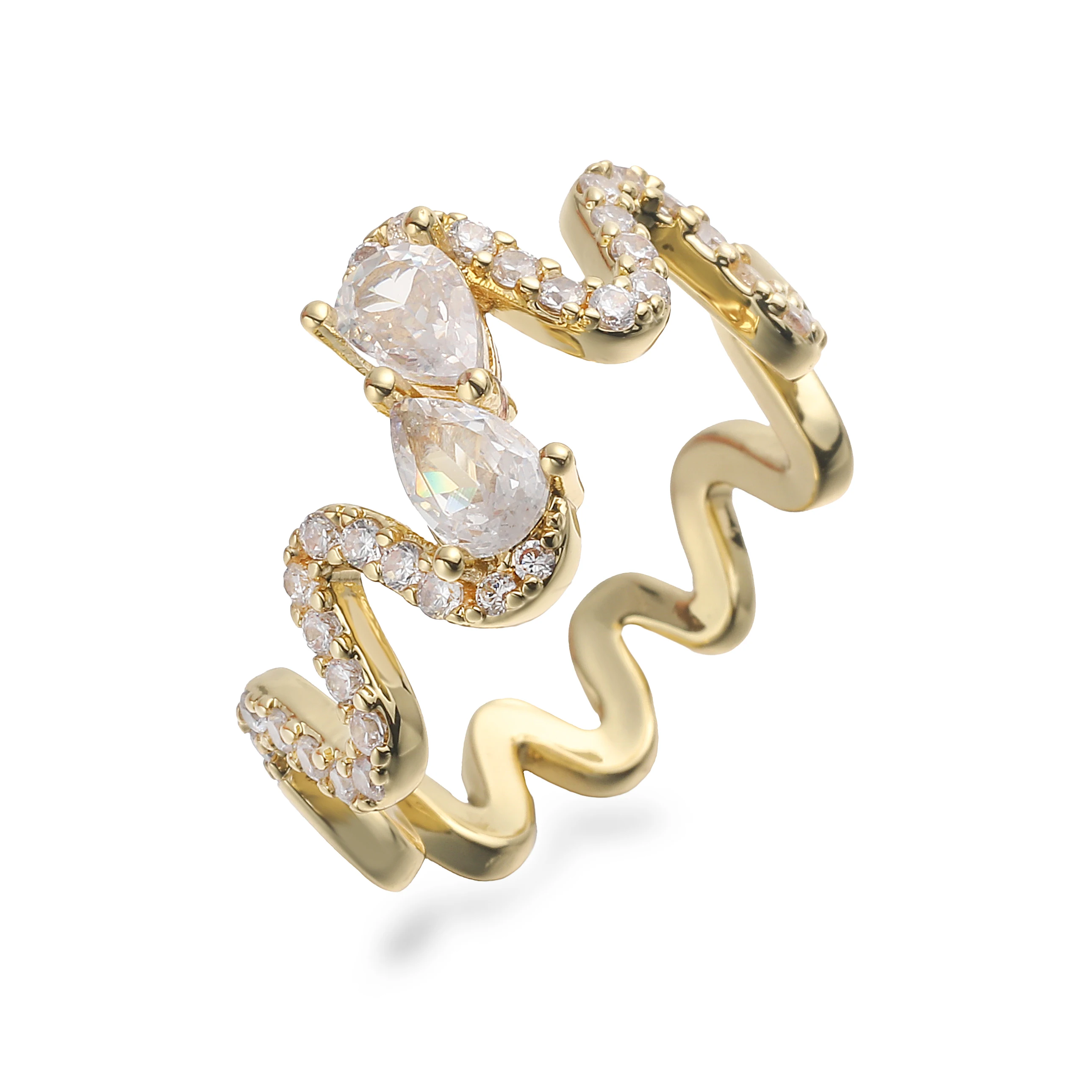 HECHENG، سوار/خاتم نسائي عصري مع زركونيا مكعب 5A تشيكوسلوفاكيا في إعداد مايكرو تمهيد مجوهرات مأدبة السيدات