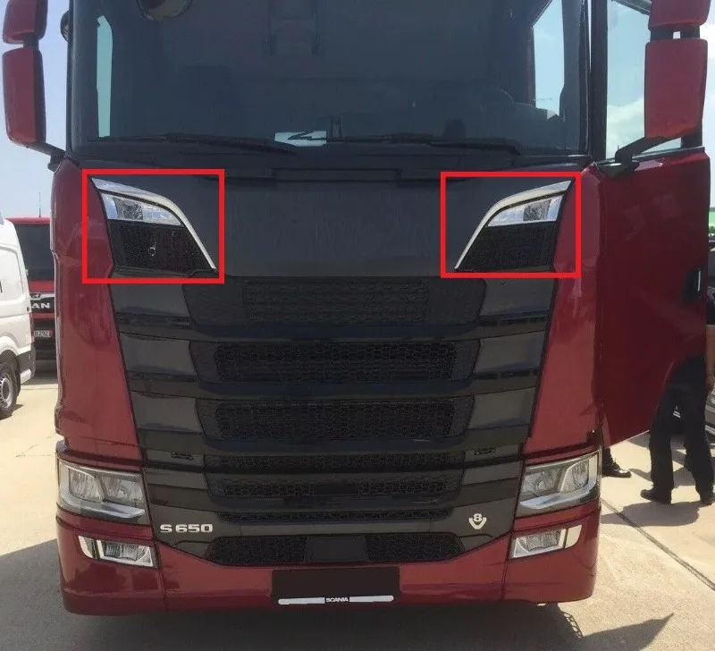 Chrome Grill Air Flow Trim 2pcs Stainless Steel For Scania R S Series 2017+