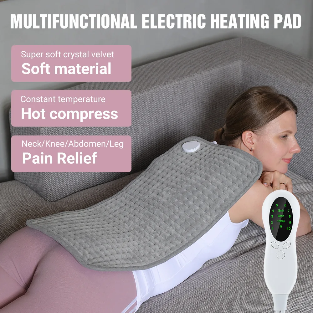 EU/US/UK Home/Office Use Fast Heat 10 Heating Levels Heated Blanket Electric Throw Blanket with Temperature Control Heating Pad