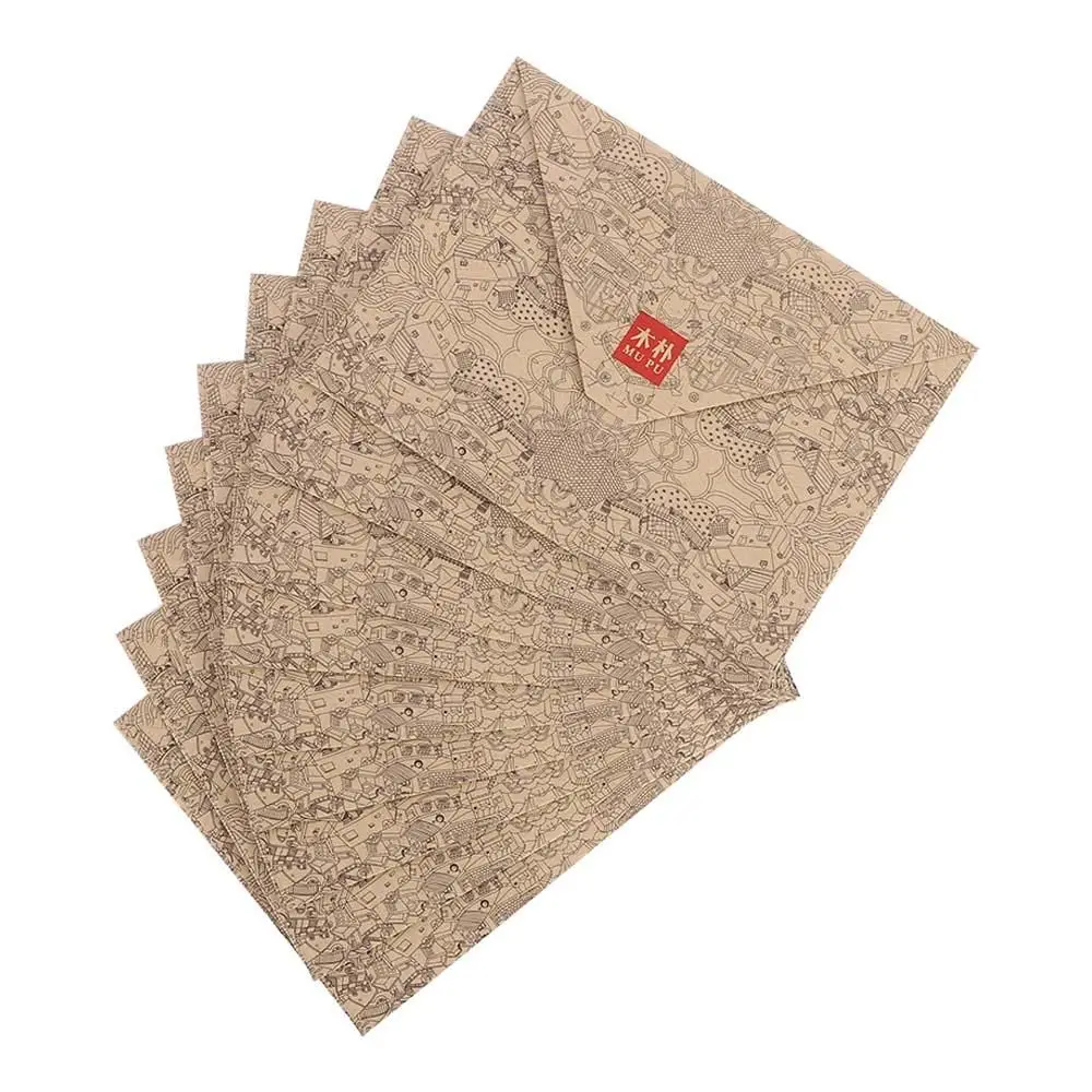 10Pcs/lot Brown Kraft Paper Postcards Cover School Stationery Vintage Envelope Envelopes