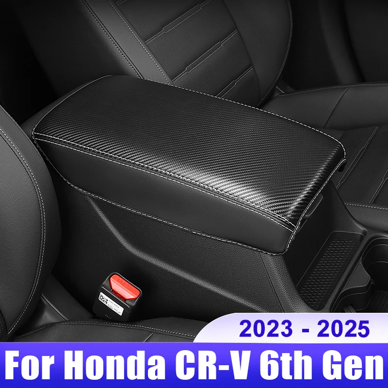 

For Honda CRV 6th Gen 2023 2024 2025 / CR-V Hybrid Car Center Console Armrest Box Cover Central Armrest Leather Trim Accessories