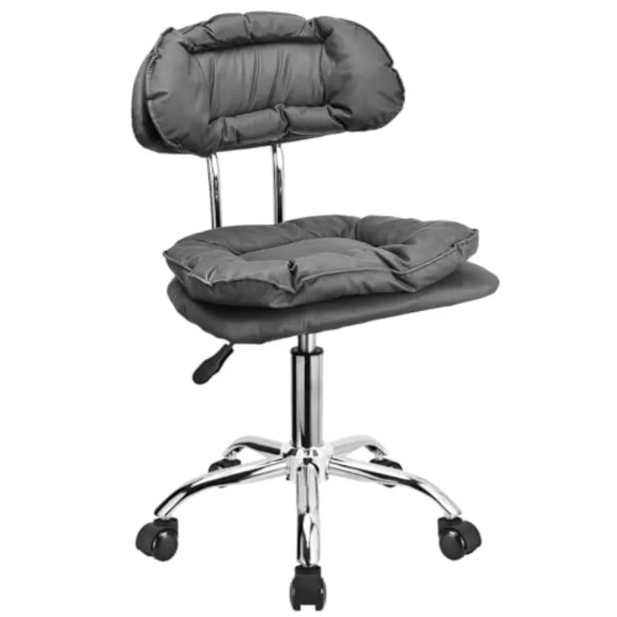 Rolling Stool Backrest Thick Seat Padding Heavy Duty Home Office Rolling Chair Adjustable Height Swivel Stool Chair for Nail Sa