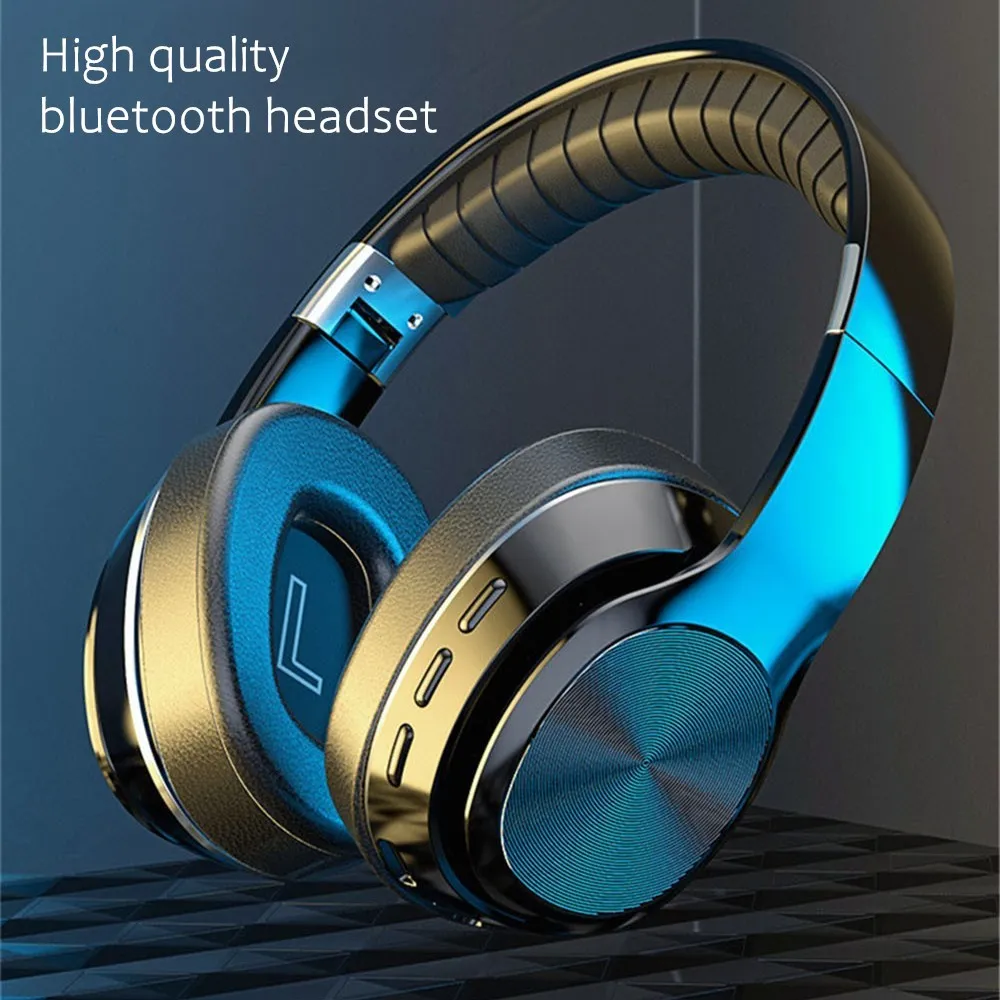 Shoumi Wireless Headphon Bluetooth Over Eer Blue Tooth 5.0 Headphone for Pc Stereo Headset Earphone with Mic Support TF-Card FM