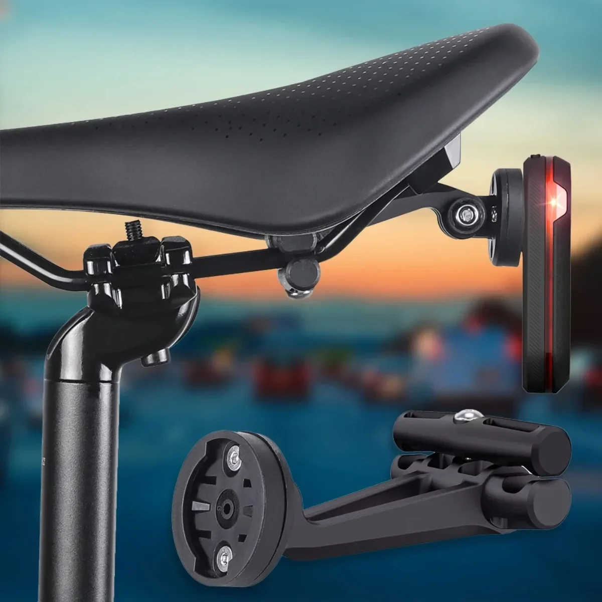 دراجة الذيل ضوء السرج دعم مقعد آخر جبل الدراجات الجبلية كتيفة المصباح حامل ل Garmin Varia الرؤية الخلفية الرادار/RT510