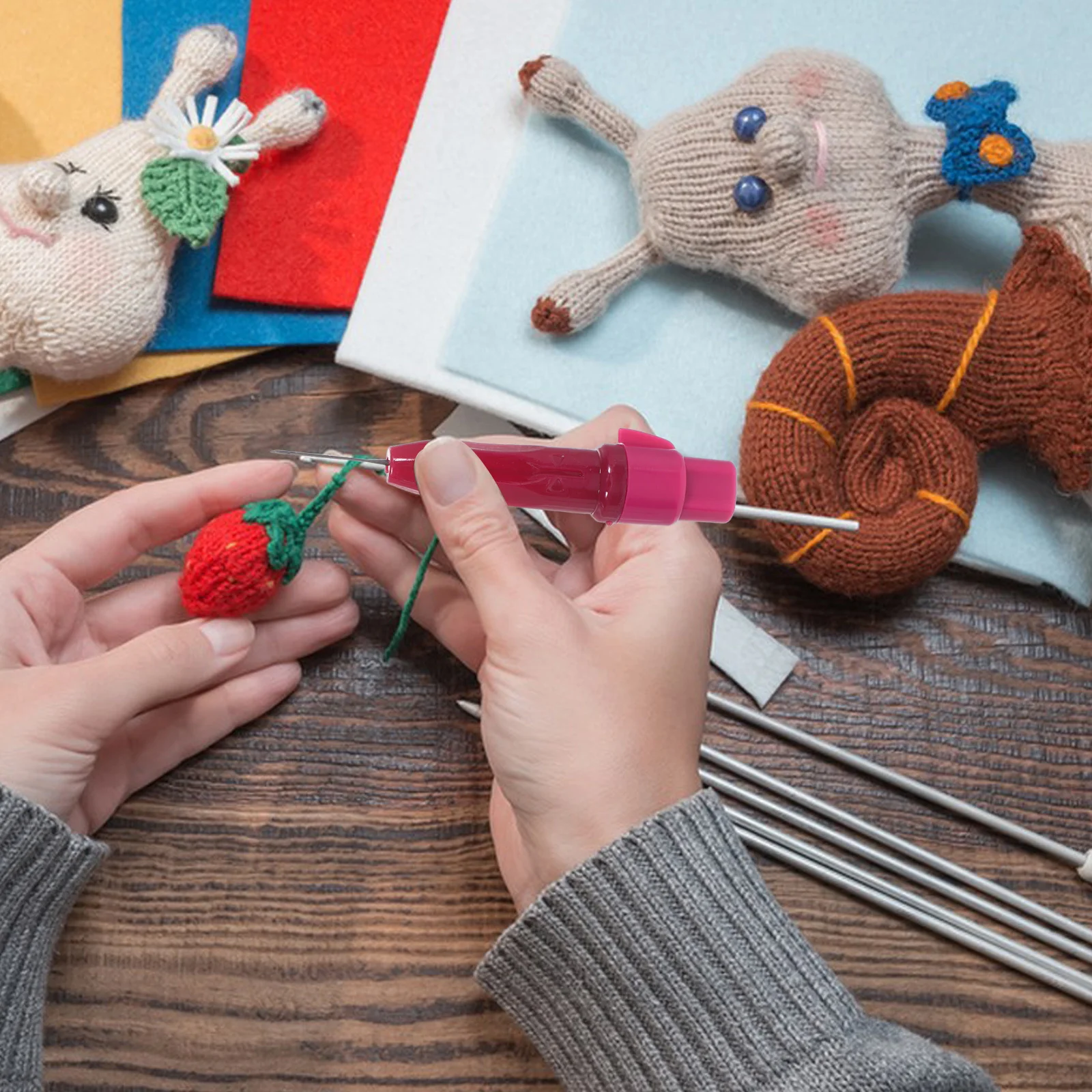 

5Pcs Needle Felting Punch Set Compact Portable Ergonomic Design Quick Penetration Smooth Shaping Versatile Wool Crafting