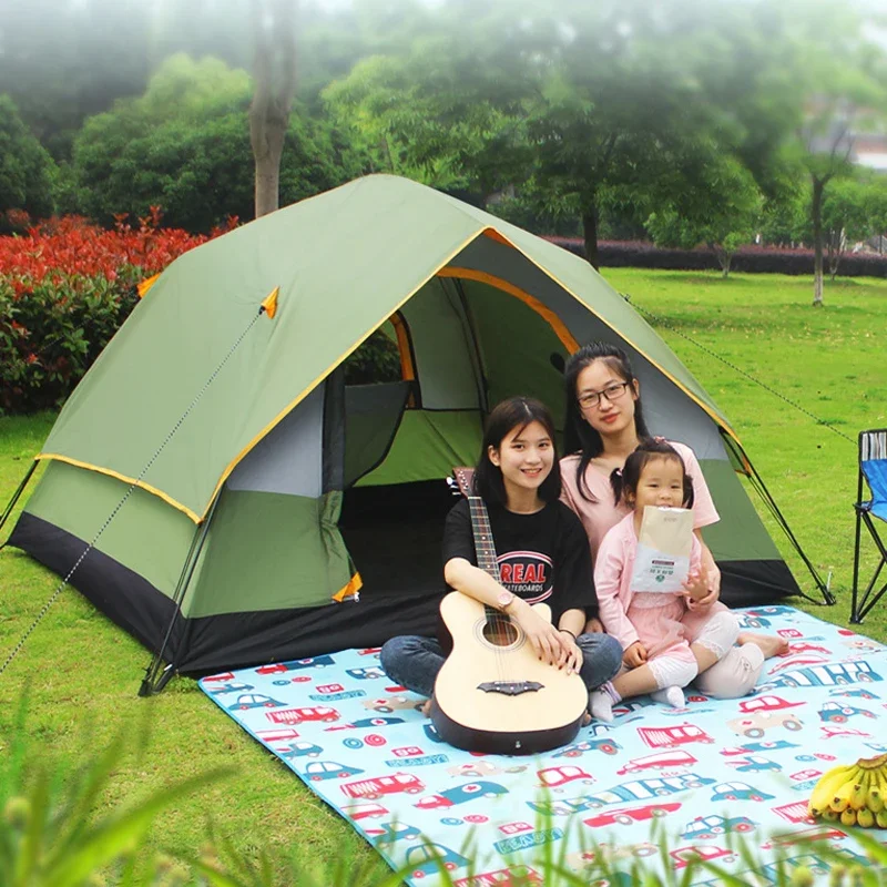 Automatic Pop Up Folding Oxford Waterproof Double Layer Outdoor Camping Tent Portable Rainproof Sun-proof Fast Open Folding Tent