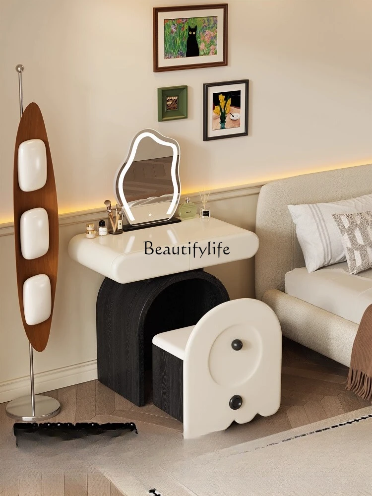 

Cream wind small apartment dresser bedside table bedroom premium solid wood mini small cosmetic cabinet