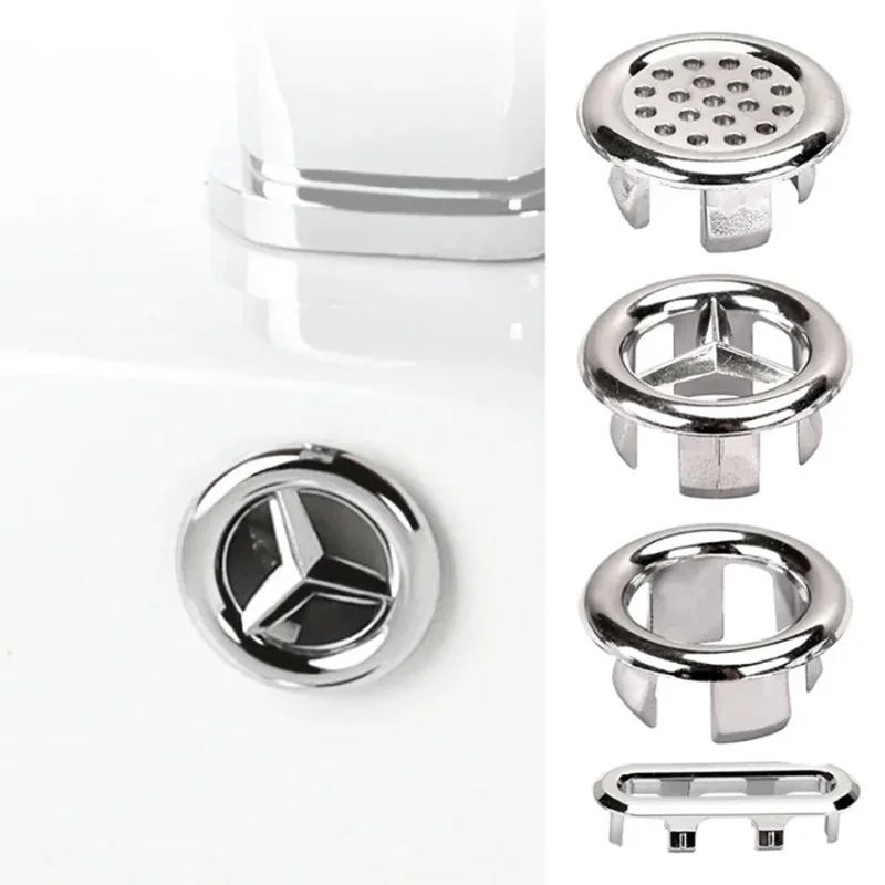 Bathtub Sink Ring Overflow Spare Cover Plastic Silver Plated Decoration Neat Bathroom Ceramic Basin Ceramic Basin Overflow