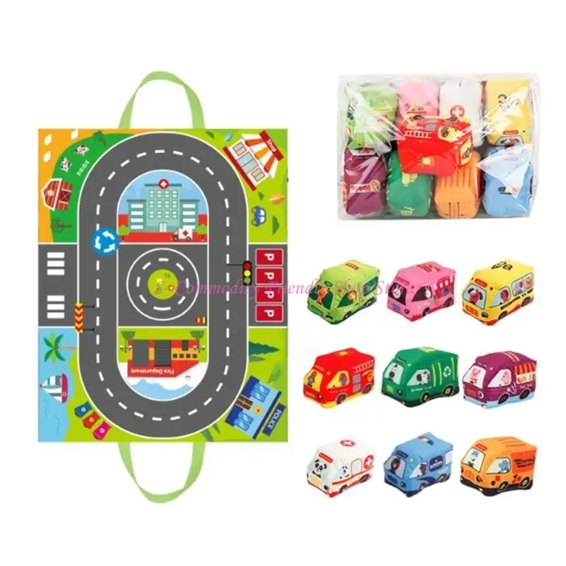85AE Toddlers Car Toy with Sound Paper and Foldable Storage Bag Construction Vehicle
