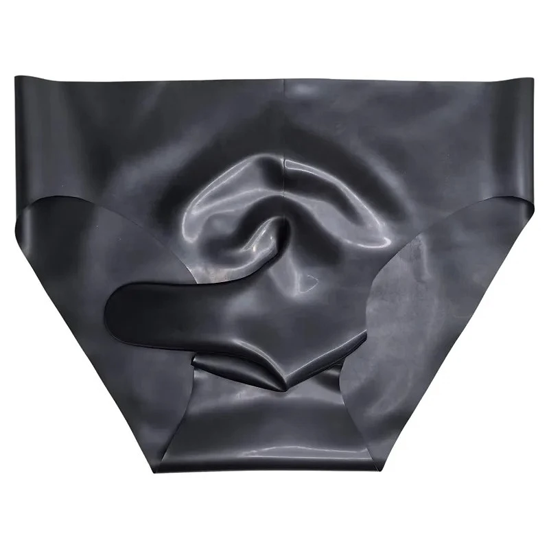 Резиновые мужские сексуальные латексные трусы Sissy, эротические трусы, прозрачные бесшовные трусики с низкой талией для пар, плотные защитные трусики