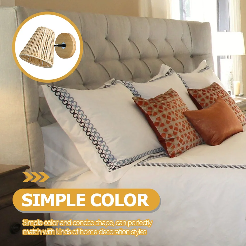Aplique de pared para cabecera, lámpara de dormitorio, accesorios de iluminación, luces nocturnas modernas para colgante Simple de ratán
