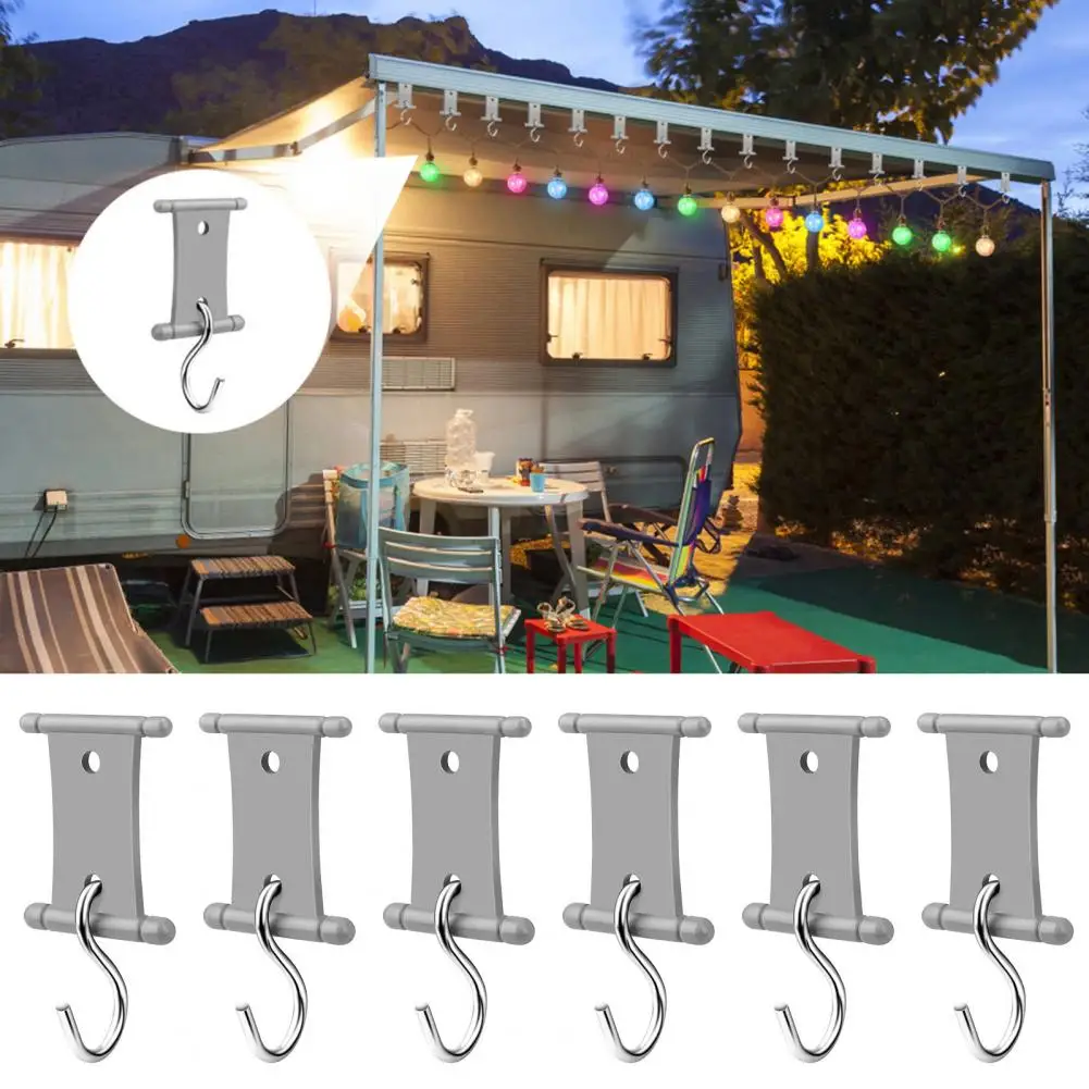 Towel Hanging Hooks Universal Rv Awning Light Clips Easy Installation Double Holders for Support Hangers Set of 16 Pieces Rv