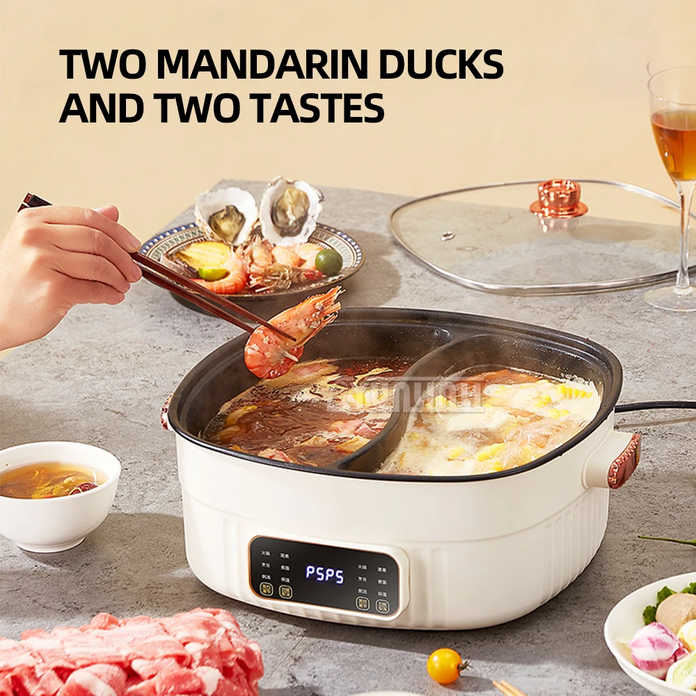 6L Non-stick Kitchen Pot Double Hot Pot Cooker Large Capacity Electric Cooking Pot Multifunctional Pişirme Aletleri