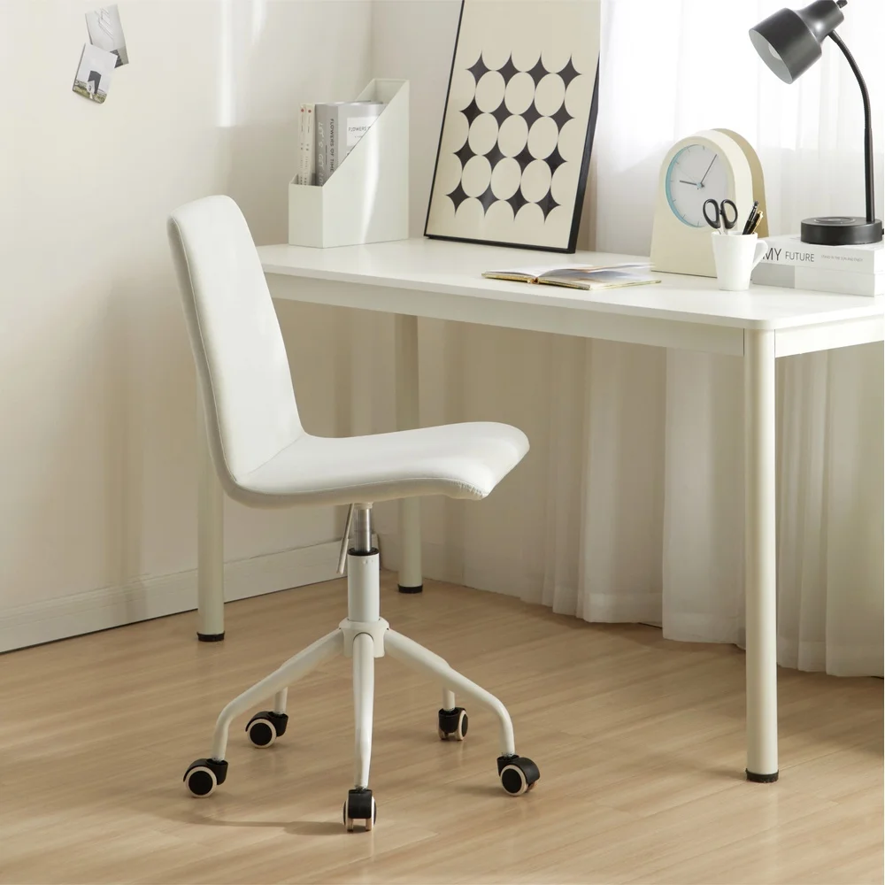 

Rolling Linen Swivel Office Chair Adjustable Height Pneumatic Mechanism Padded Seat Easy Assembly Indoor Use Mobile Desk Chair