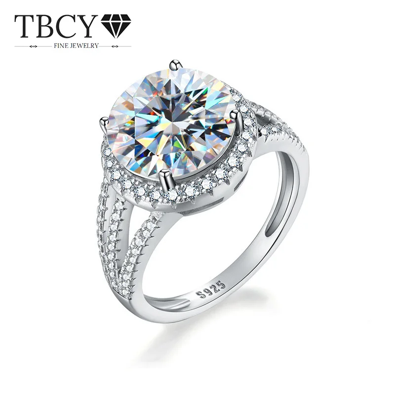 

TBCYD 5CT D Color Real Moissanite Ring Engagement Band Women's Wedding Jewelry With GRA 100% s925 Sterling Silver