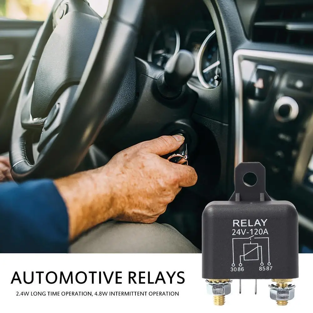 24V 100A/120A/200A รีเลย์กระแสสูง 2.4W รีเลย์เริ่มต้นแบบต่อเนื่องรีเลย์เริ่มต้นกระแสไฟหนักรีเลย์โมดูลาร์ยานยนต์