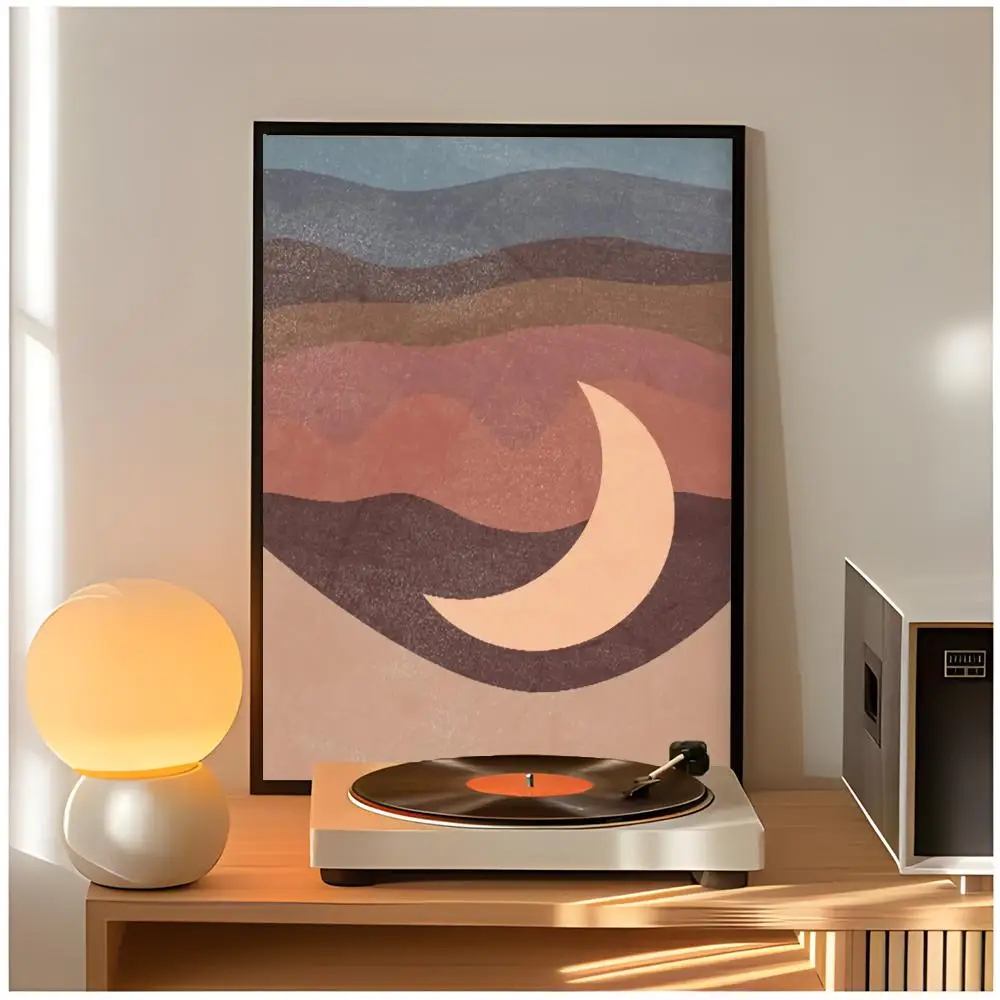 Morandi Color Matching Abstract Sun Moon Poster Premium Wall Decor Modern Home Poster Unframed