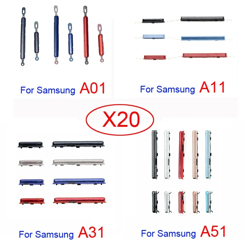 20 Sets für Samsung Galaxy A01 Core A013 A11 A21 A21s A31 A41 A51 A71 4G Telefon Neue Power Lautstärke Ein Aus Externe Taste Schlüssel