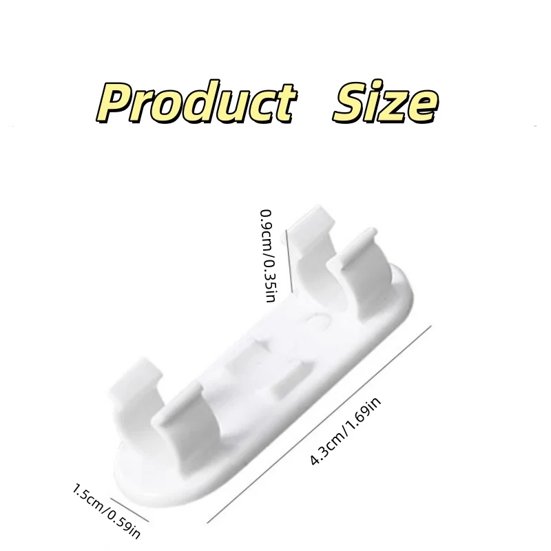 Plastic Cable Holder Clips Self-Adhesive Wire Organizer No-Drill Cable Management System for Home Use with Wall Mount Cord Clamp