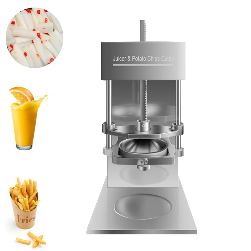 

Electric French Fries Cutter & Juicer Machine Automatic Kitchen Potato Cucumber Chips Strips Carrots Cutter Machine