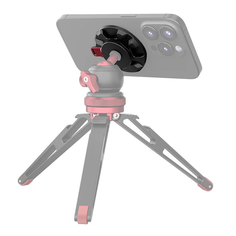Magnetischer Handyhalter für Magsafe-Stativ mit 1/4 Arri-Positionierungslöchern für iPhone 16, 15, 14, 13, 12, Vlog-Desktop-Telefonhalterung – Detail 13