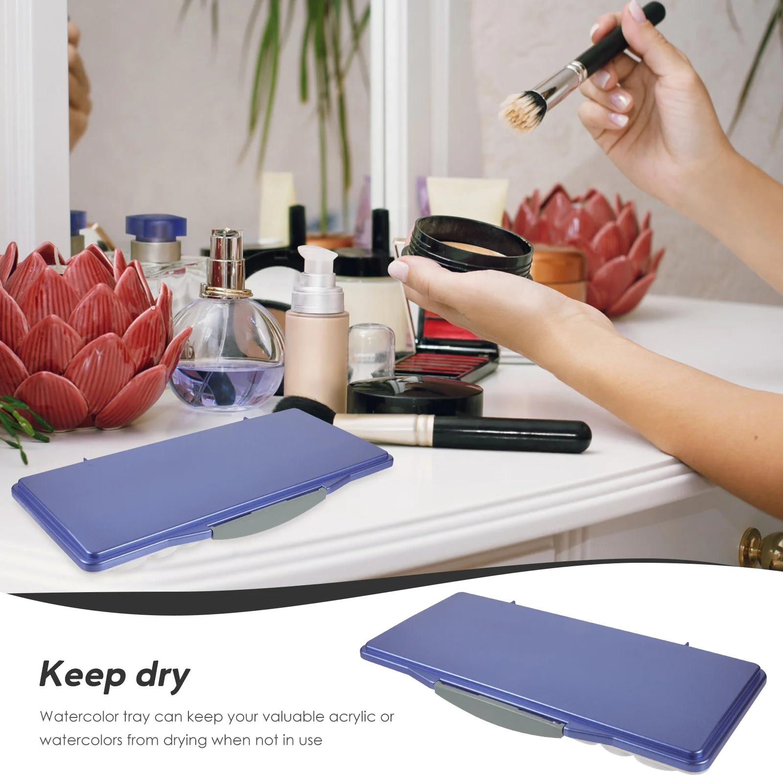 صندوق صبغ ألوان مائية علبة بلاستيكية فارغة لخلط طلاء الأكريليك أداة فنية متينة حامل ألوان مائية محمولة #2