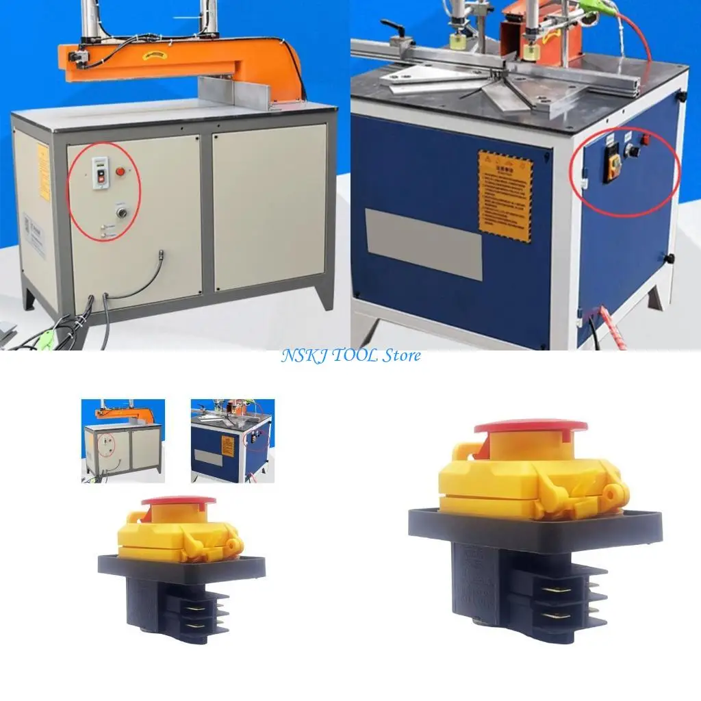 L8RC 4 Pins Industrial Electromagnetic Switches Emergency Stop Push Button Switchs Waterproof ON OFF Pushbutton Switches 250V