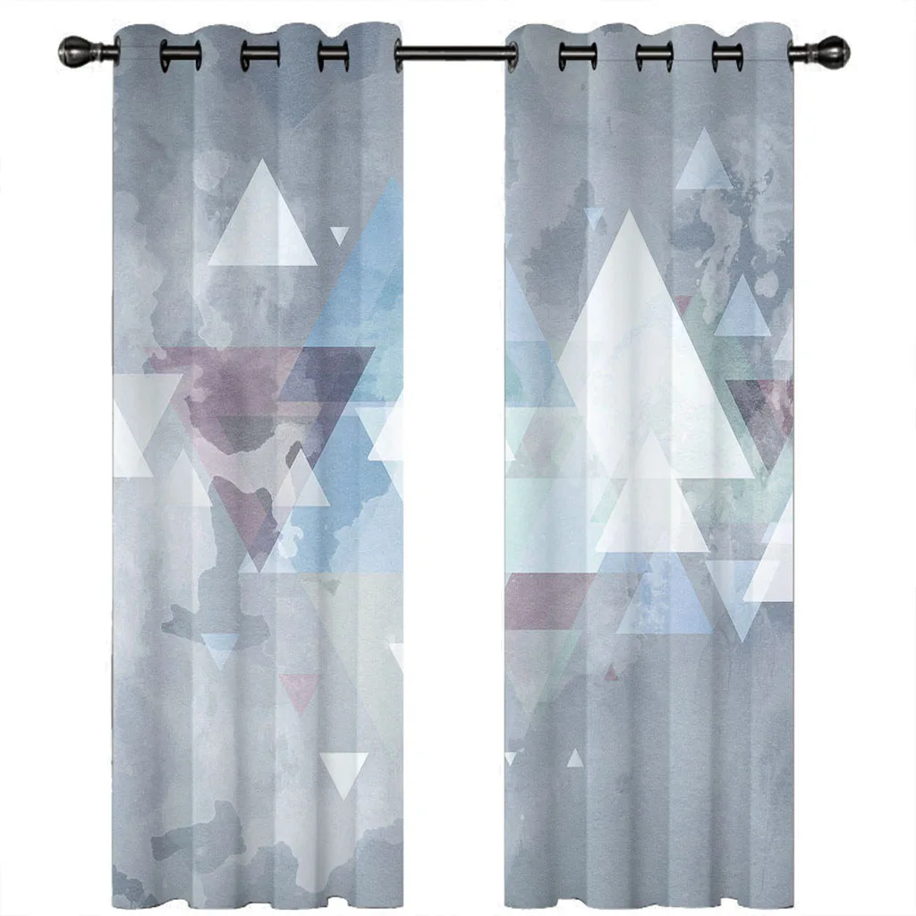 Customized Home Interior Curtains Abstract Geometric Background Curtain 3D Print Bedroom Living Room Window Blackout Partition