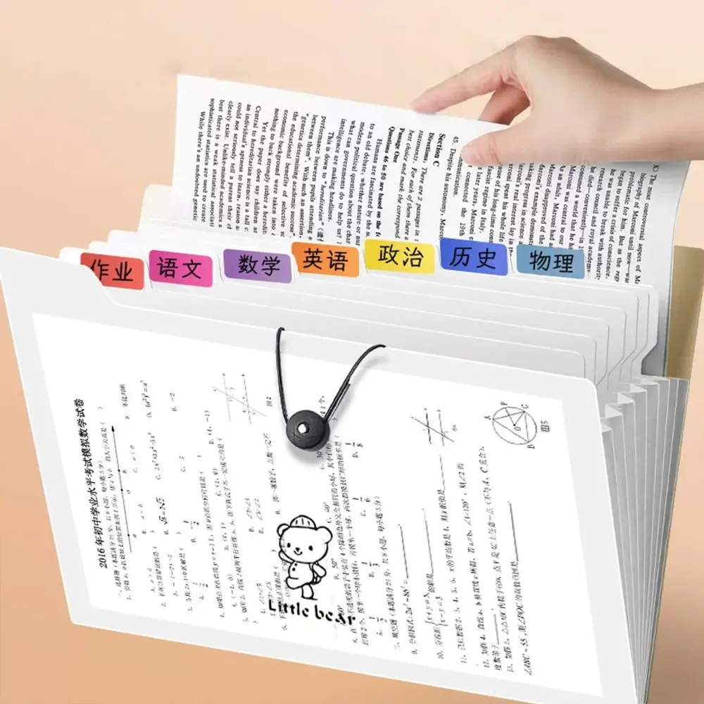 다층 확장 폴더 A4 오르간 가방 대용량 파일 정리함 A4 파일 폴더 반투명 방진 청사진