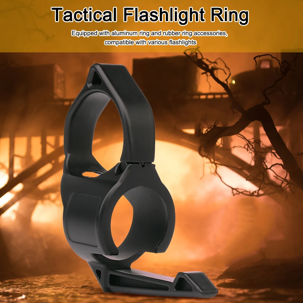 Flashlight Holder Nylon Finger Ring Flashlight Adapter Anti-slip Compatible Pocket Clip Accessories Outdoor Portable Equipment