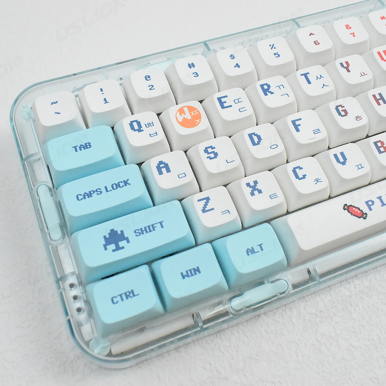 

124 Keys Pixel Wars Pink Keycap Korean Cute keycaps XDA profile PBT Dye Sublimation Keycap For MX Switch Mechanical Keyboard