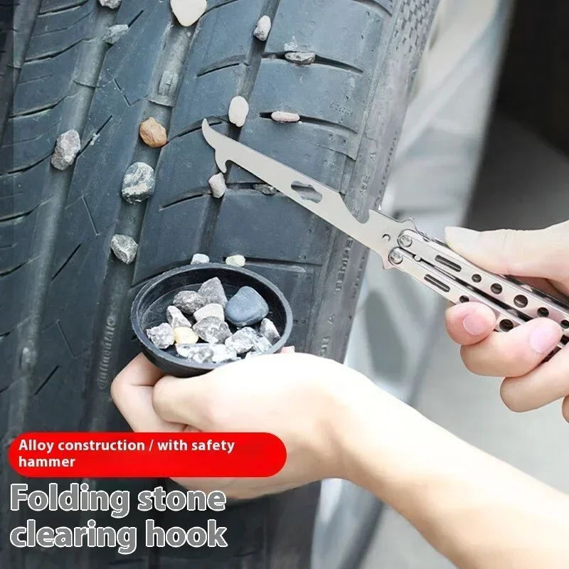 

Foldable Tire Cleaning Hook Screwdriver Accessory Motor Tire Stone Cleaner Stone Remover Tire Cleaning Tool Tire Repair Tools