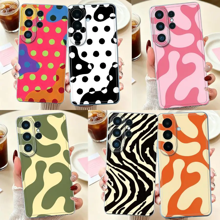 Black Dot Grid Case for Samsung Galaxy S26 Ultra S21 Note 20 Ultra 10 S25 Edge S24 S23 S22 FE S26 S25Ultra S20 Plus Phone Cover 